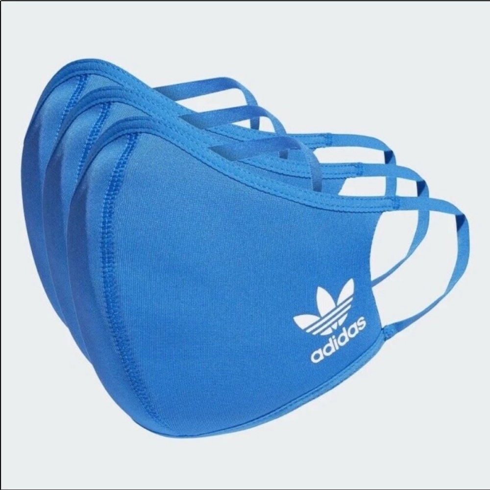 NIP Adidas Face Mask 3 Pack Adult Blue size small